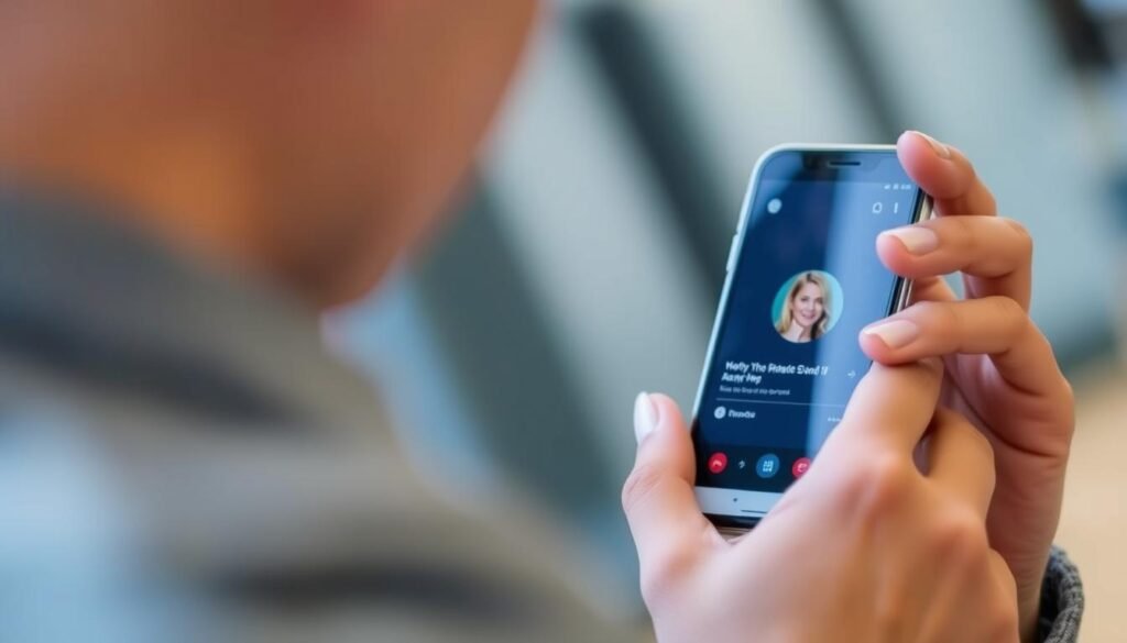 A person using a voice assistant on their smartphone.
