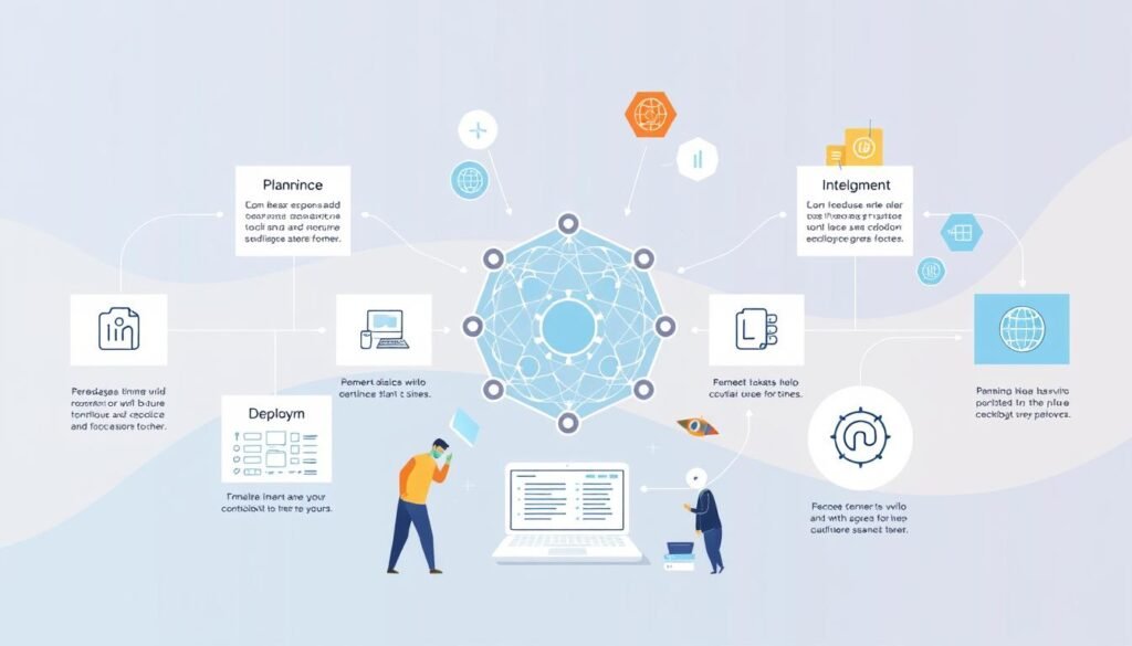 AI software development process illustration