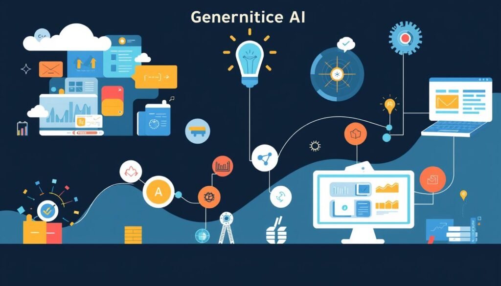 An image illustrating generative AI applications in business