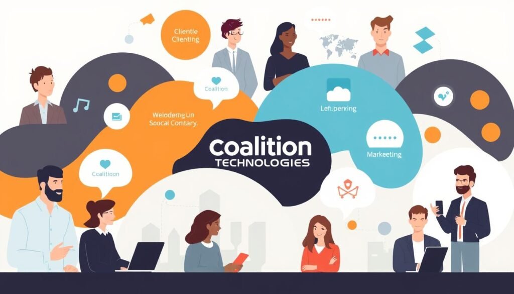 An image representing Coalition Technologies' diverse client base and their comprehensive digital marketing services.