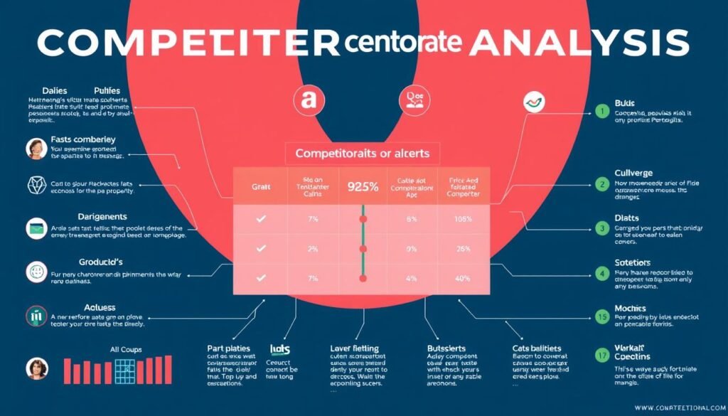 An image representing competitor analysis, such as a comparison chart