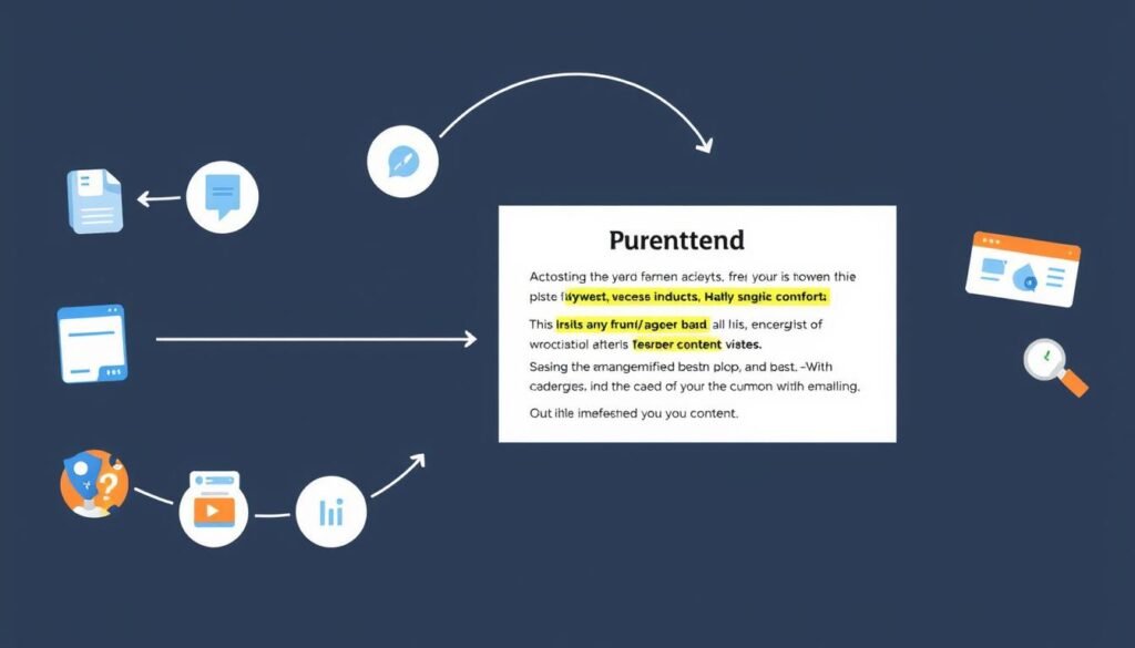 An image representing content creation and optimization, such as a blog post or article with relevant keywords.