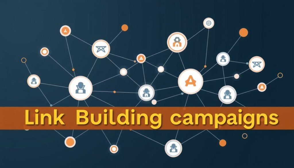An image representing link building campaigns, such as a graphic illustrating the connection between different websites.