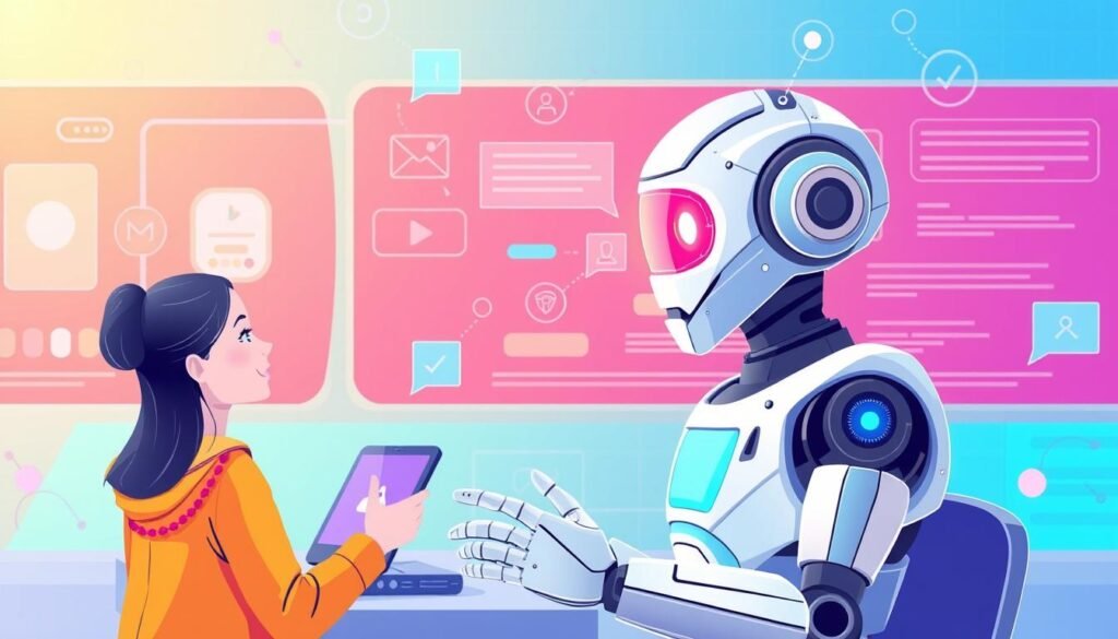 An image showing a smart AI assistant or chatbot in action