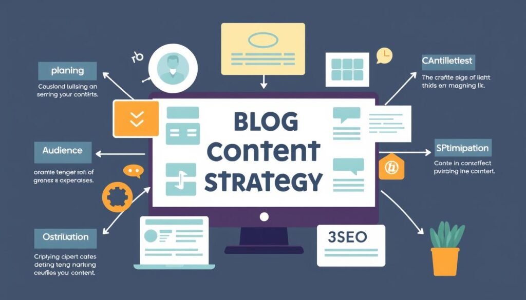 Create an image representing a blog content strategy