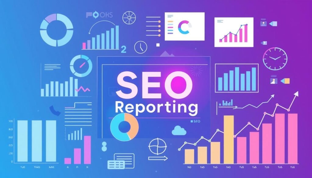 Generate an image representing SEO reporting and analytics