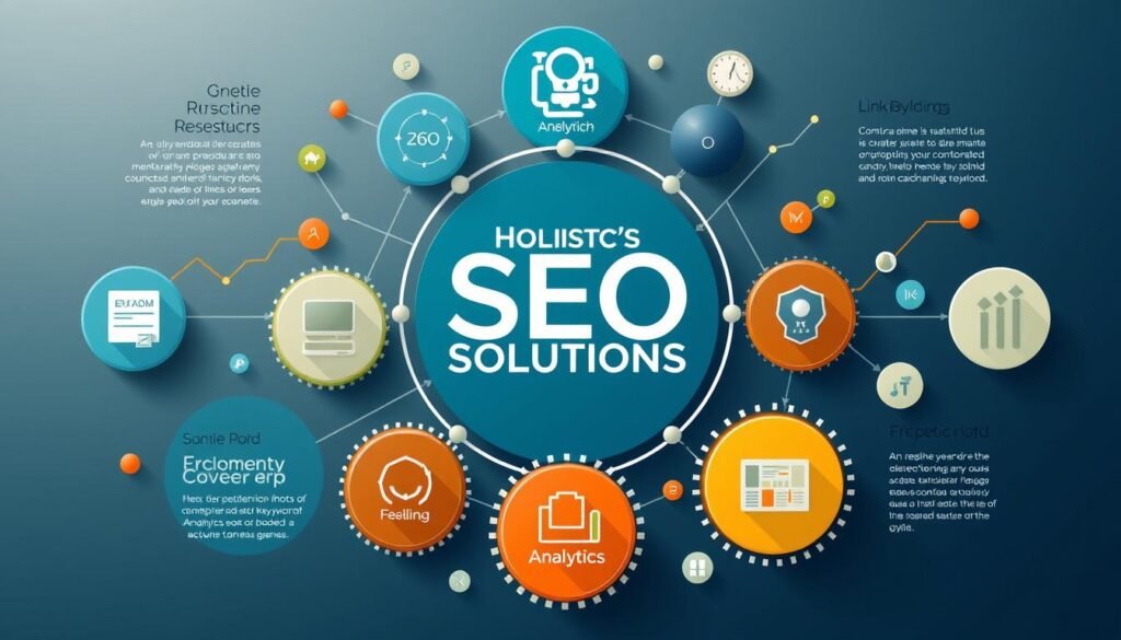 Generate an image representing comprehensive SEO solutions