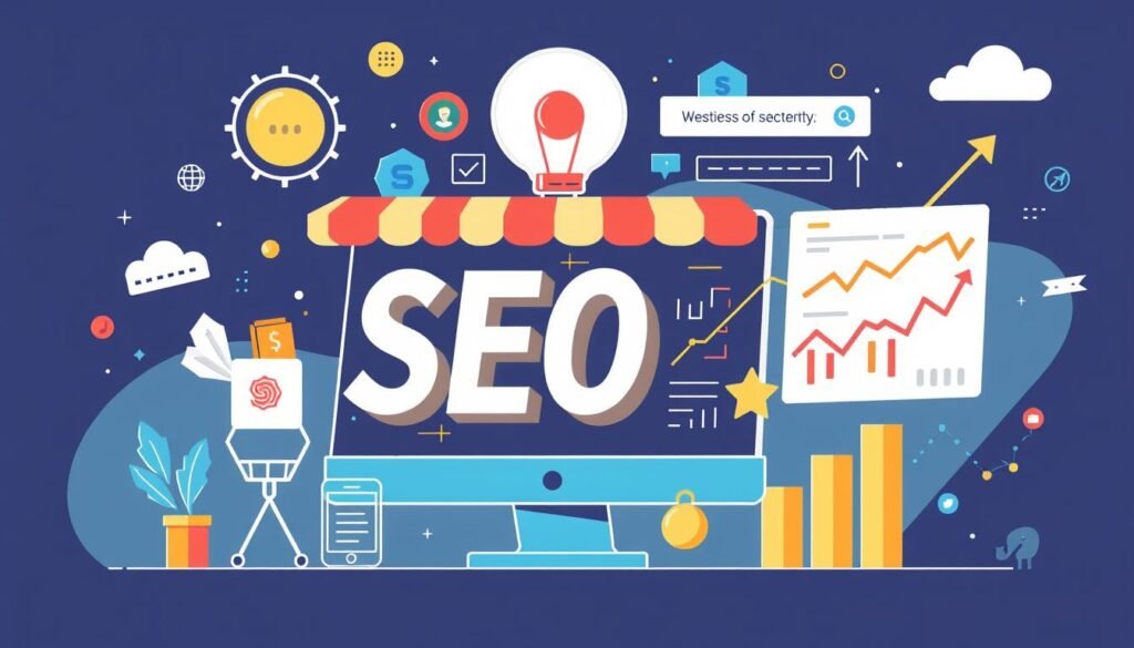 Generate an image representing e-commerce SEO optimization