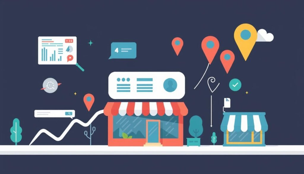 Generate an image representing local SEO services for small businesses.