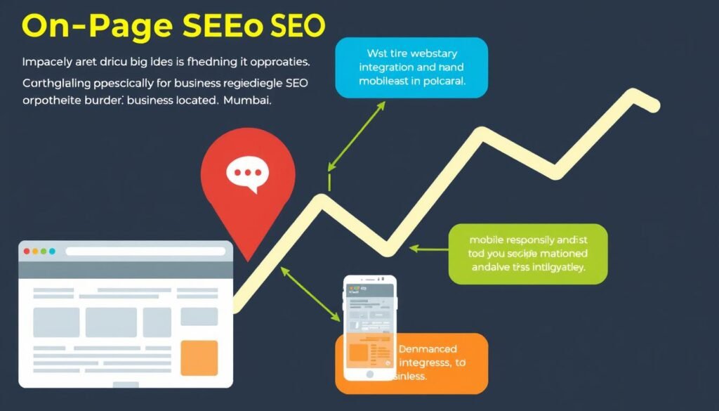 Generate an image representing on-page SEO optimization for a Mumbai-based business.