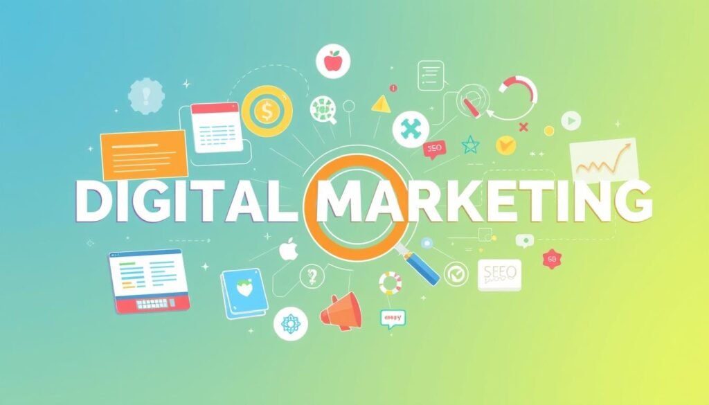 Generate an image representing the concept of digital marketing SEO services