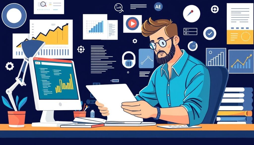 Image of a Denver-based SEO expert optimizing a website for search engines