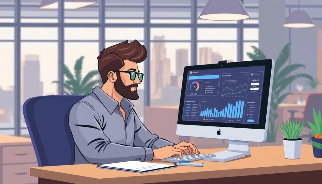 Image of a Denver business owner working on SEO strategies