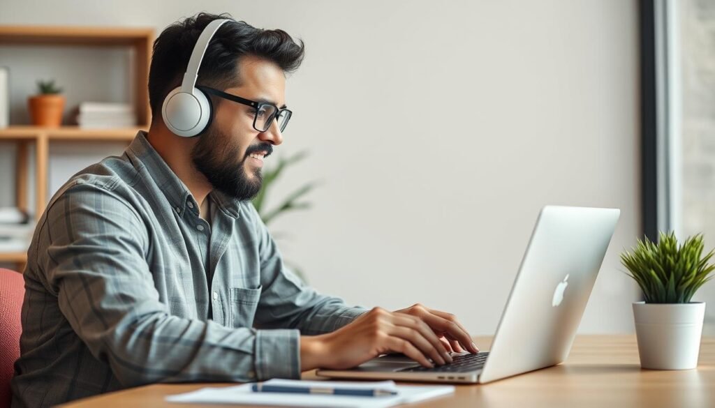Image of a Houston e-commerce business owner optimizing their website for search engines