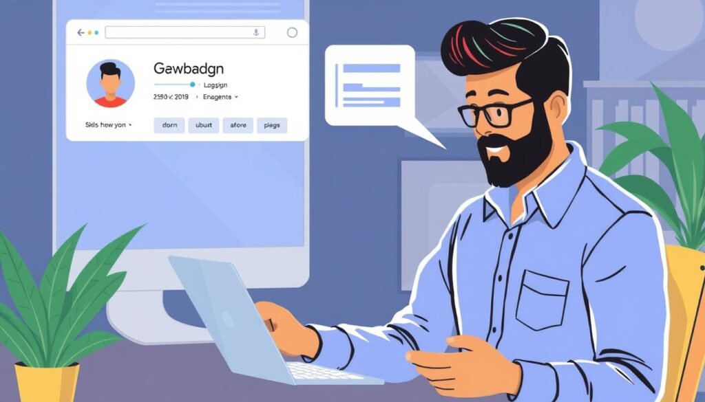 Image of a business owner optimizing their Google Business Profile