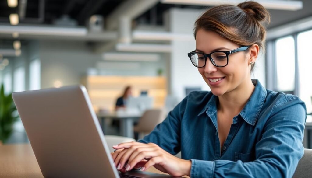 Image of a collaborateur accessing ENGIE Care benefits on their laptop