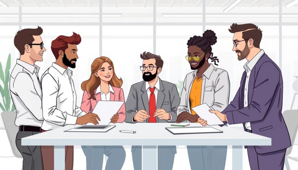 Image of a diverse team of experts working together