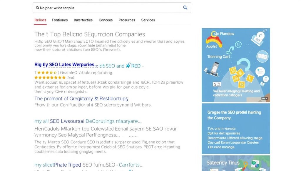 Image of a search results page for "best SEO outsourcing companies"