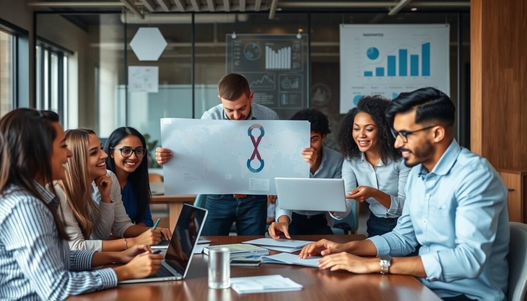 Image of a team working on SEO strategies