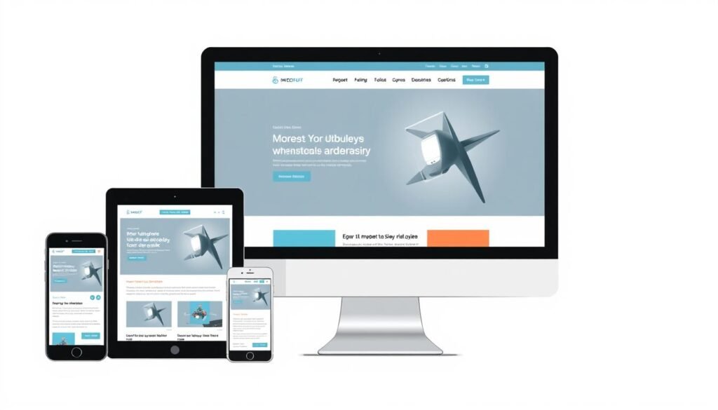 Image of a website on multiple devices with different screen sizes