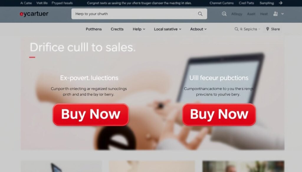 Sales-focused CTAs like "Buy Now" buttons on e-commerce sites
